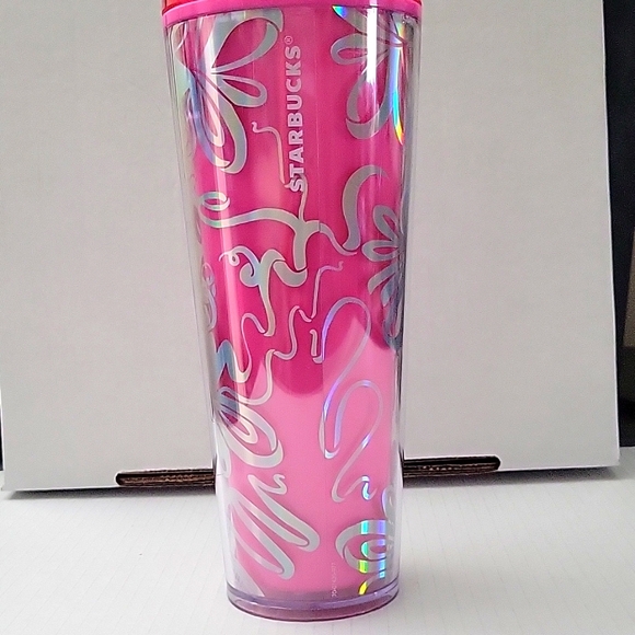 Starbucks Holiday 2023 Hot Pink With Silver Ribbon Color Change Venti Tumbler - Picture 2 of 4